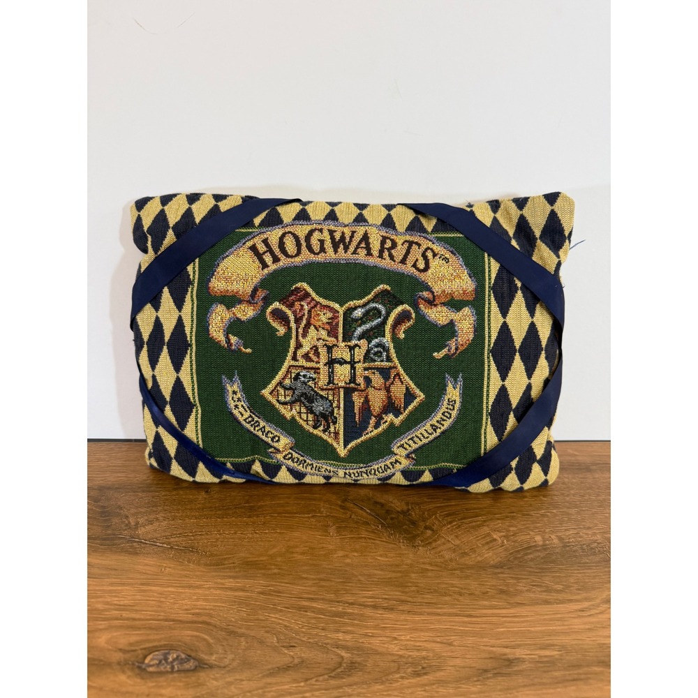 Harry Potter Hogwarts Crest Tapestry Throw Pillow Harlequin Diamond Pattern